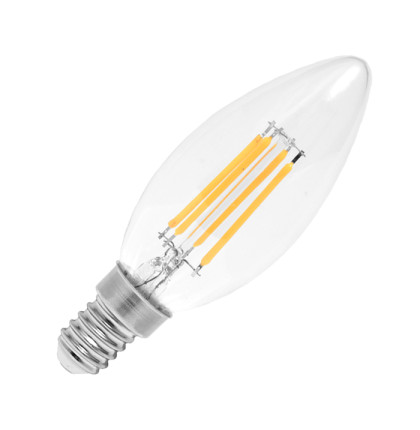LED RETRO žárovka svíčka E14, C37, teplá bílá 3000K, 2W, 320Lm - Ecolite